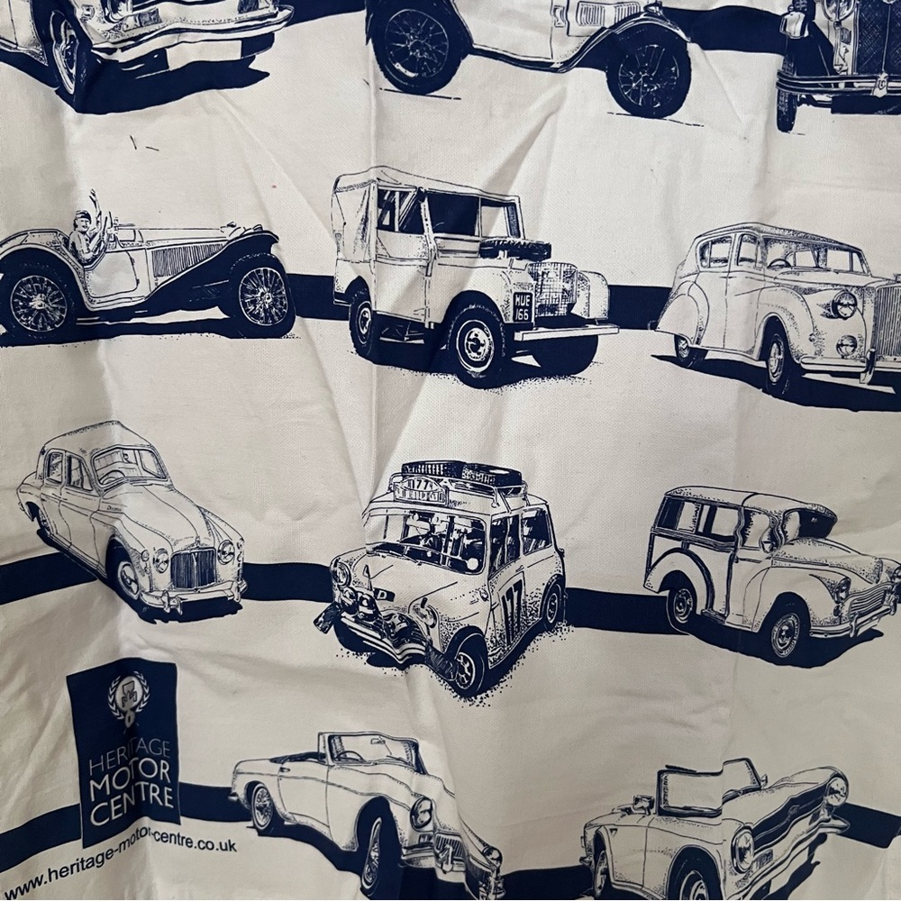 TEA TOWEL CARS NWT British Motor Centre tea towel Vintage English MINI C… - Picture 12 of 16